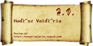 Haász Valéria névjegykártya
