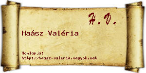 Haász Valéria névjegykártya